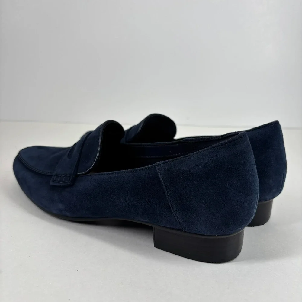 Clarks Keesha Cora Women's US 7.5M Navy Suede Comfort‎ Slip-On Penny Loafers